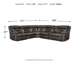 Kincord 4-Piece Sectional with Recliner in Midnight - PKG000833