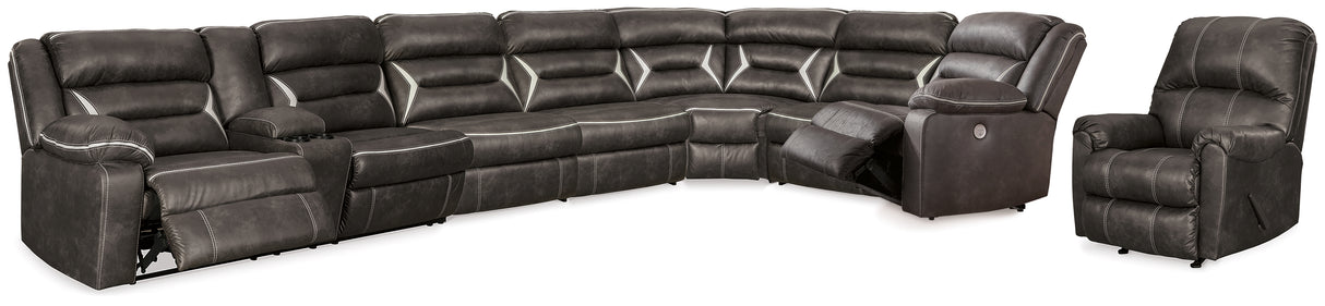 Kincord 6-Piece Sectional with Recliner in Midnight - PKG016076