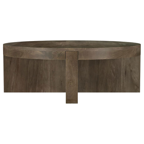 Kinkaid Round Solid Mango Wood Coffee Table Brown from Coaster - Luna Furniture