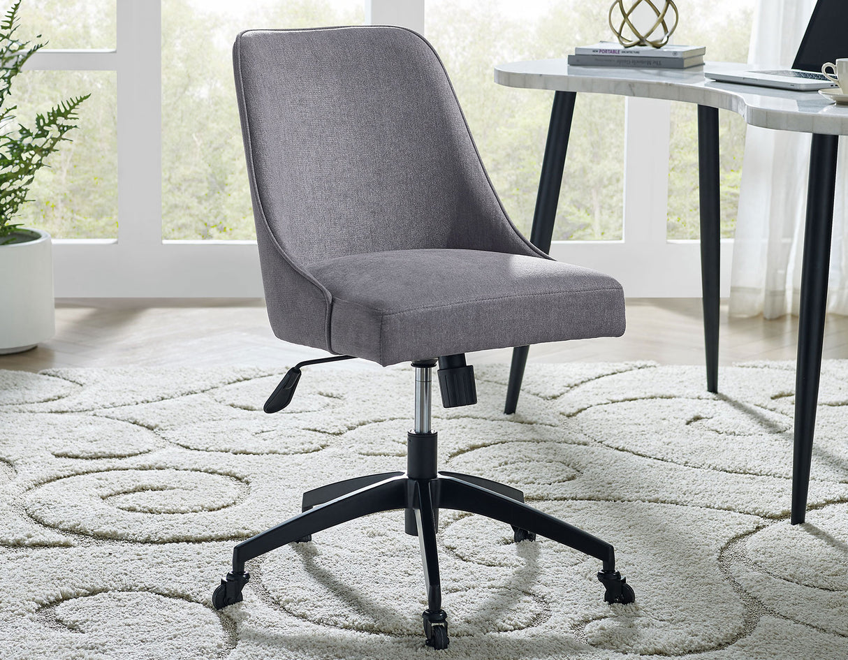 Kinsley Swivel Upholstered Desk Chair, Gray from Steve Silver - Luna Furniture