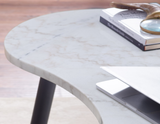 Kinsley White Marble Kidney Shaped Desk from Steve Silver - Luna Furniture