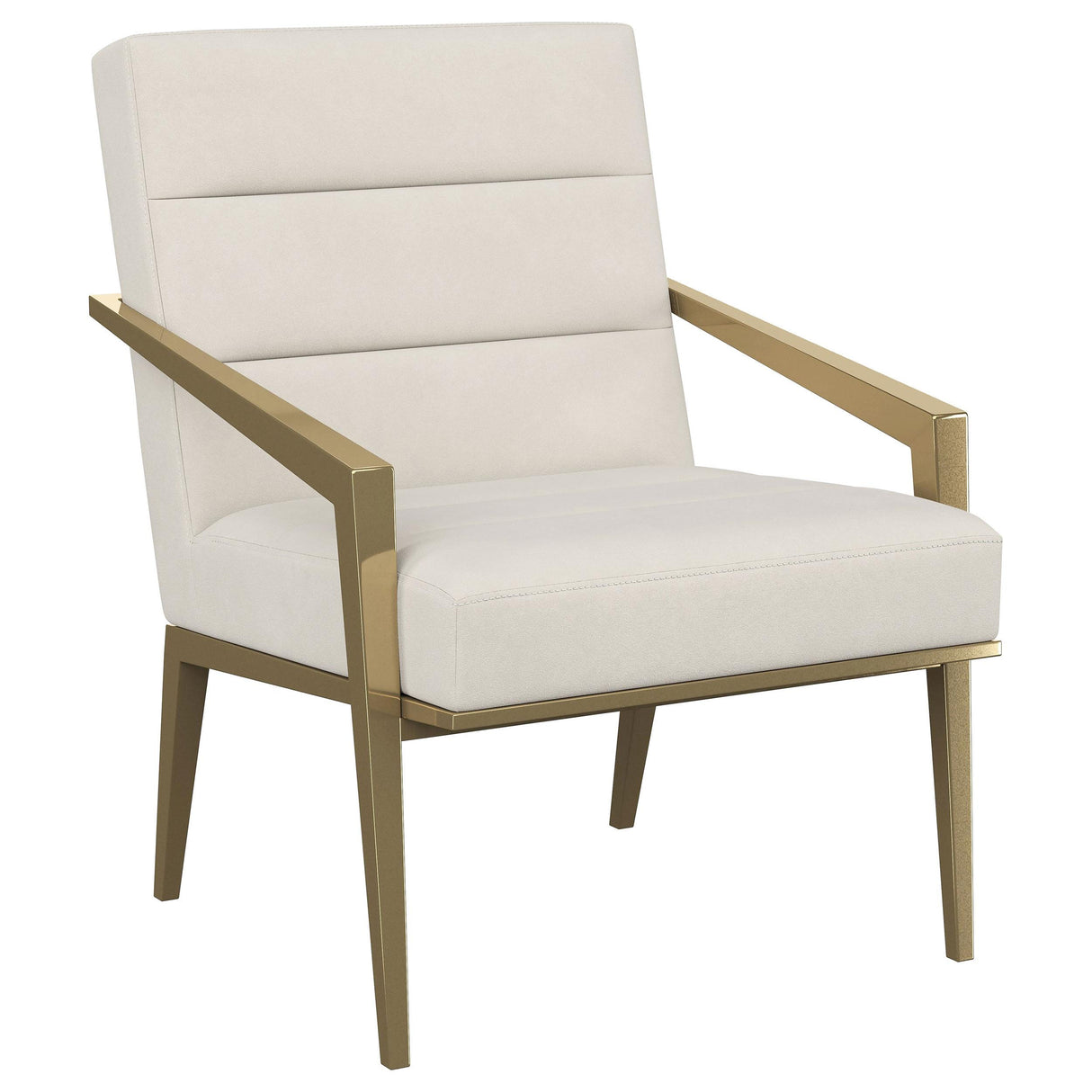 Kirra Cream/Gold Upholstered Accent Armchair with Metal Frame from Coaster - Luna Furniture