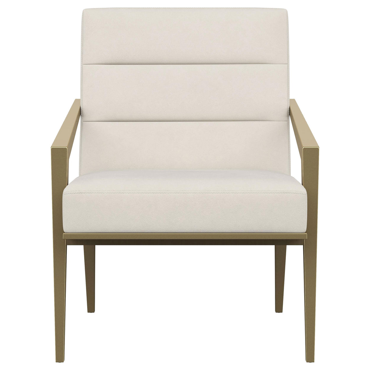 Kirra Cream/Gold Upholstered Accent Armchair with Metal Frame from Coaster - Luna Furniture