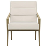 Kirra Cream/Gold Upholstered Accent Armchair with Metal Frame from Coaster - Luna Furniture