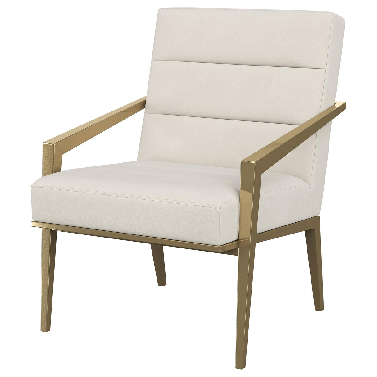 Kirra Cream/Gold Upholstered Accent Armchair with Metal Frame from Coaster - Luna Furniture