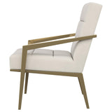 Kirra Cream/Gold Upholstered Accent Armchair with Metal Frame from Coaster - Luna Furniture