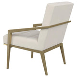 Kirra Cream/Gold Upholstered Accent Armchair with Metal Frame from Coaster - Luna Furniture