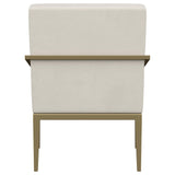 Kirra Cream/Gold Upholstered Accent Armchair with Metal Frame from Coaster - Luna Furniture