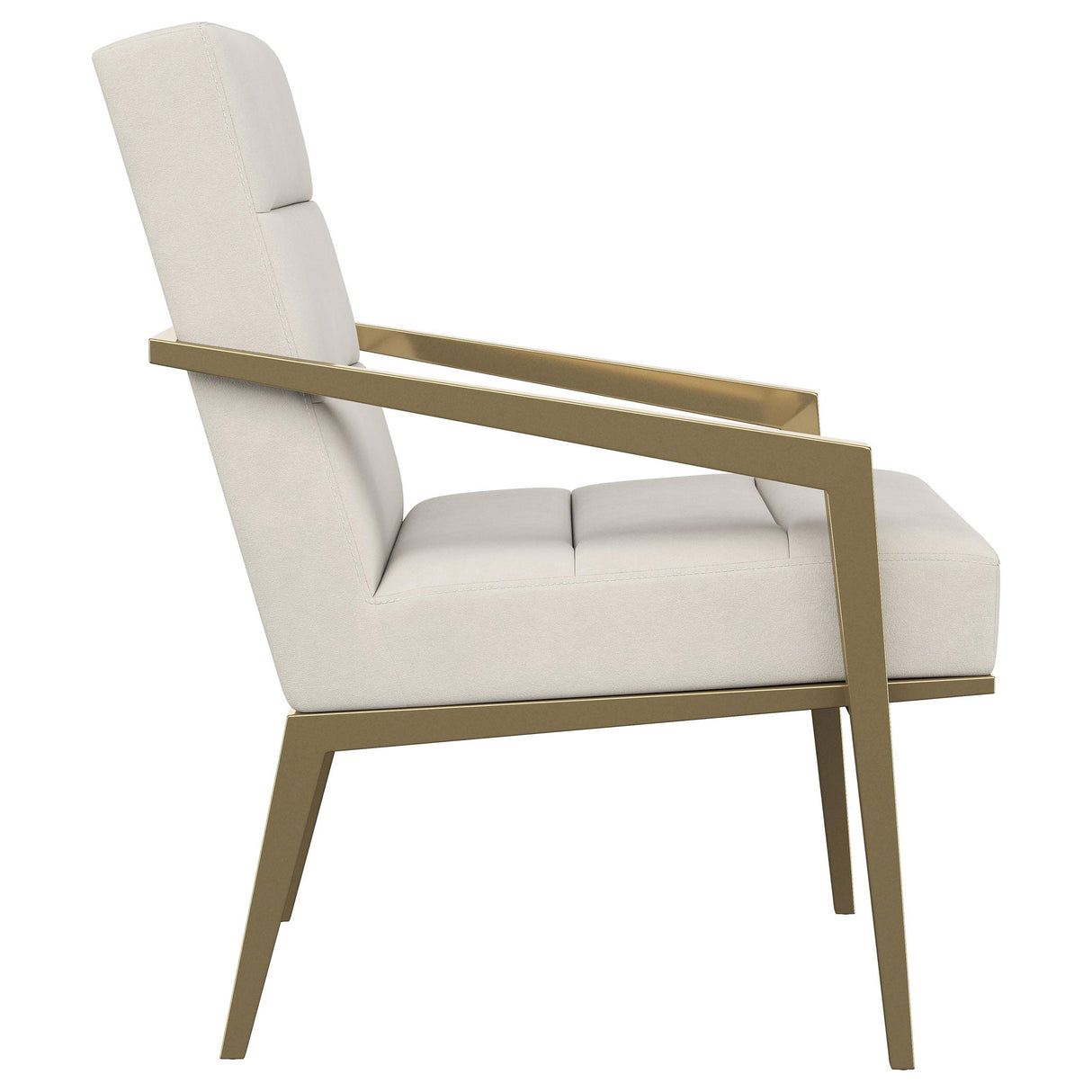 Kirra Cream/Gold Upholstered Accent Armchair with Metal Frame from Coaster - Luna Furniture