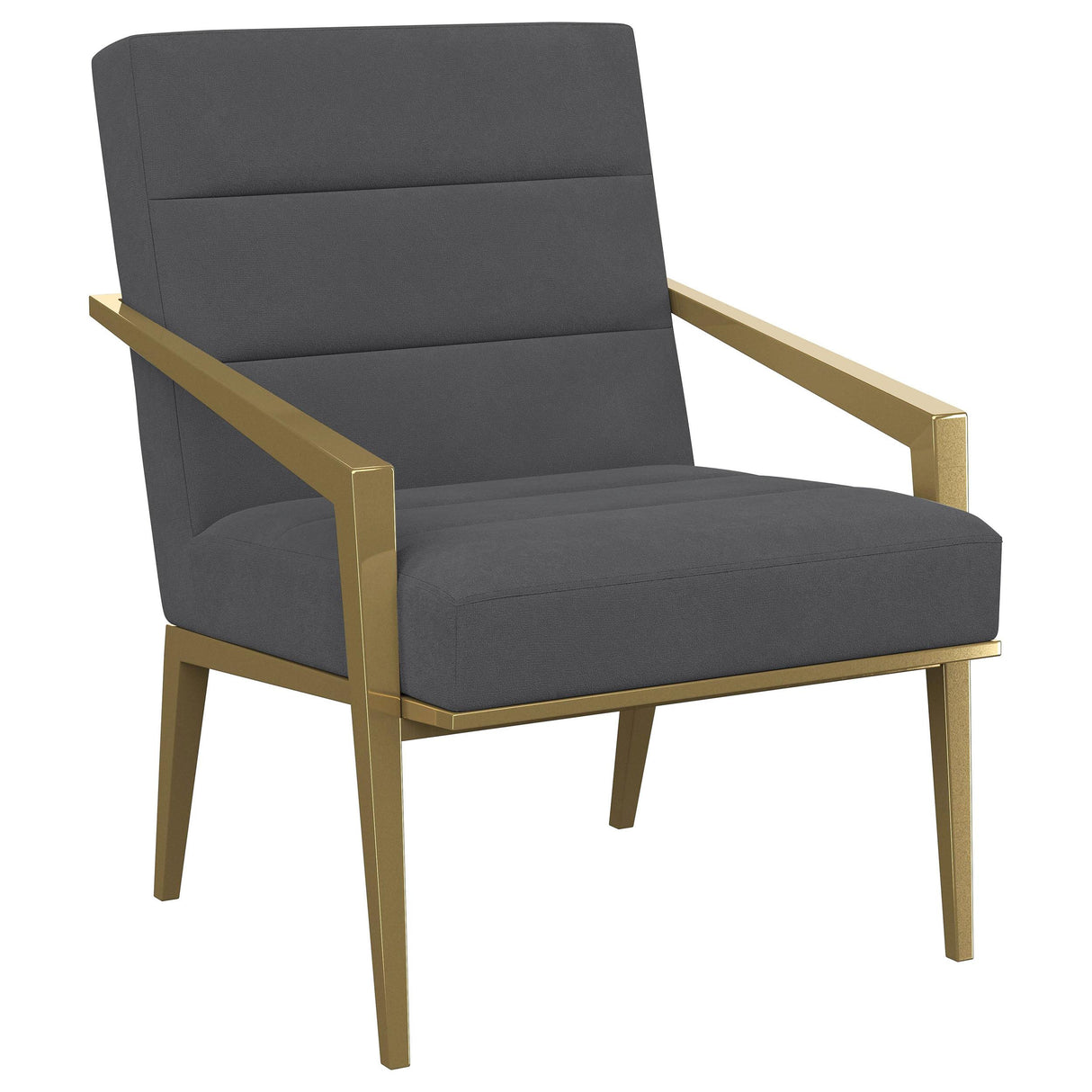 Kirra Dark Grey/Gold Upholstered Accent Armchair with Metal Frame from Coaster - Luna Furniture