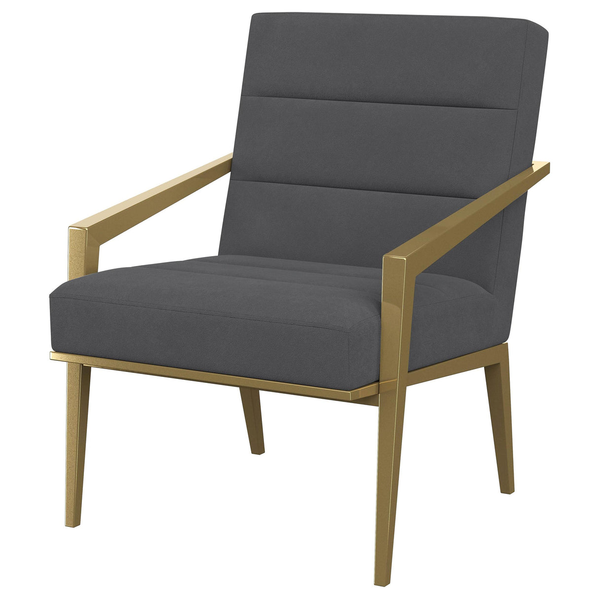 Kirra Dark Grey/Gold Upholstered Accent Armchair with Metal Frame from Coaster - Luna Furniture