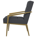 Kirra Dark Grey/Gold Upholstered Accent Armchair with Metal Frame from Coaster - Luna Furniture