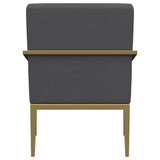 Kirra Dark Grey/Gold Upholstered Accent Armchair with Metal Frame from Coaster - Luna Furniture