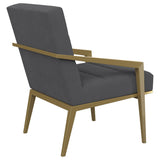 Kirra Dark Grey/Gold Upholstered Accent Armchair with Metal Frame from Coaster - Luna Furniture