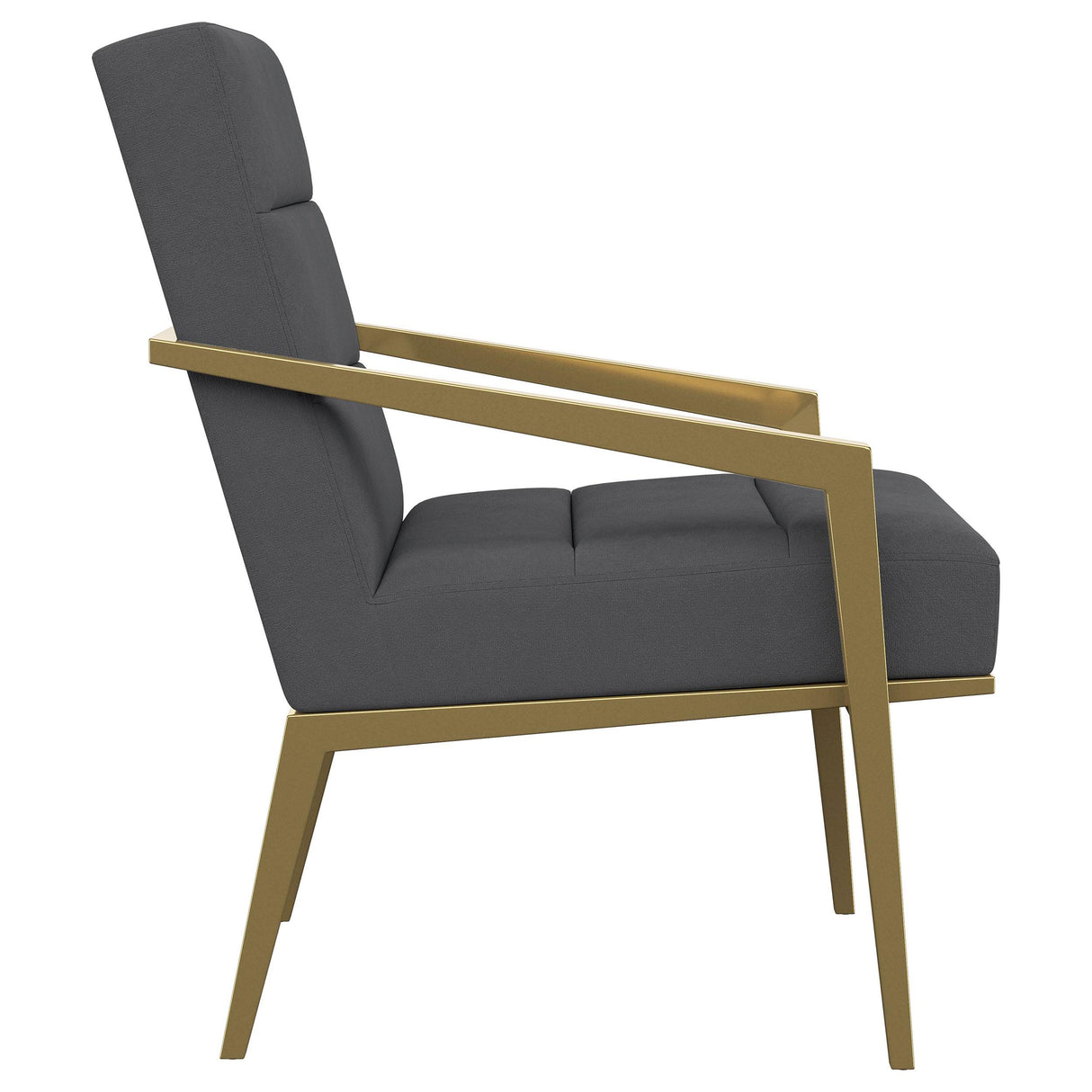 Kirra Dark Grey/Gold Upholstered Accent Armchair with Metal Frame from Coaster - Luna Furniture