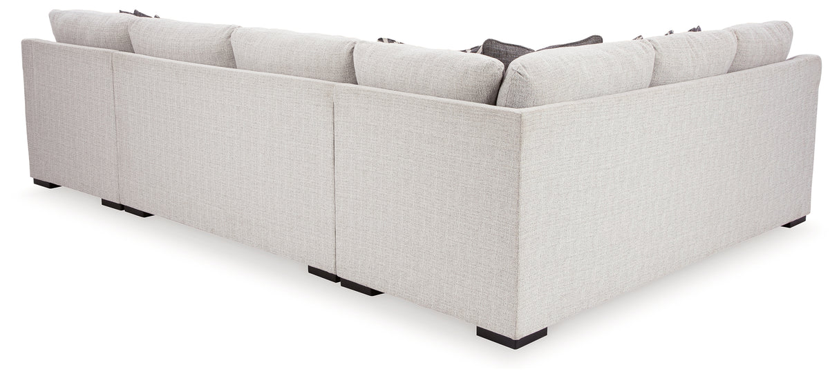 Koralynn 3-Piece Sectional with Ottoman in Stone - PKG015799