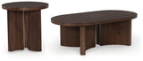 Korestone Coffee Table with 1 End Table in Dark Brown from Ashley - Luna Furniture