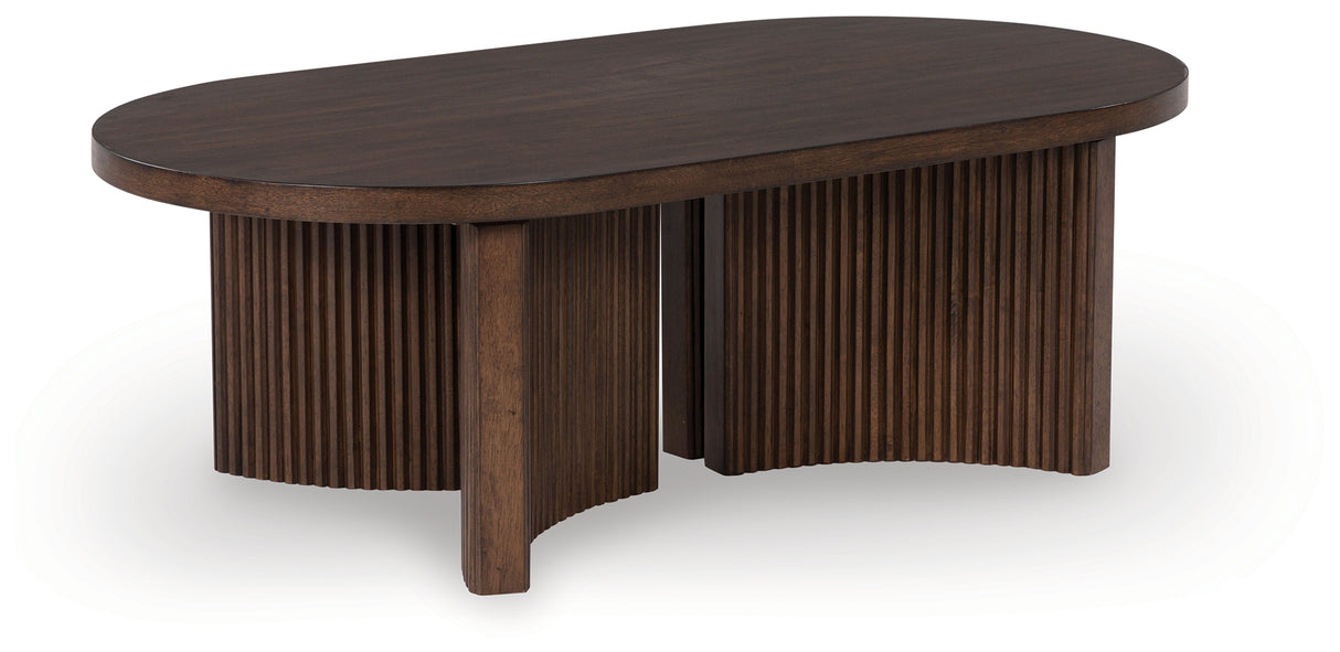 Korestone Coffee Table with 1 End Table in Dark Brown from Ashley - Luna Furniture