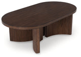 Korestone Coffee Table with 1 End Table in Dark Brown from Ashley - Luna Furniture