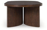 Korestone Coffee Table with 1 End Table in Dark Brown from Ashley - Luna Furniture