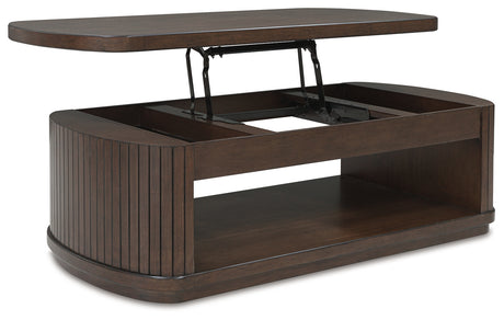 Korestone Dark Brown Lift-Top Coffee Table from Ashley - Luna Furniture