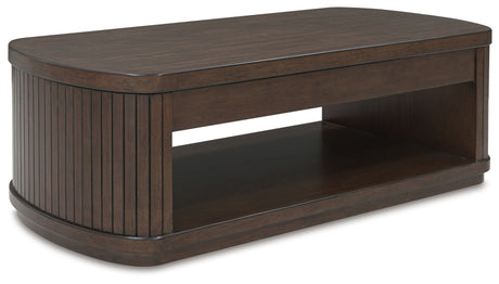 Korestone Dark Brown Lift-Top Coffee Table from Ashley - Luna Furniture