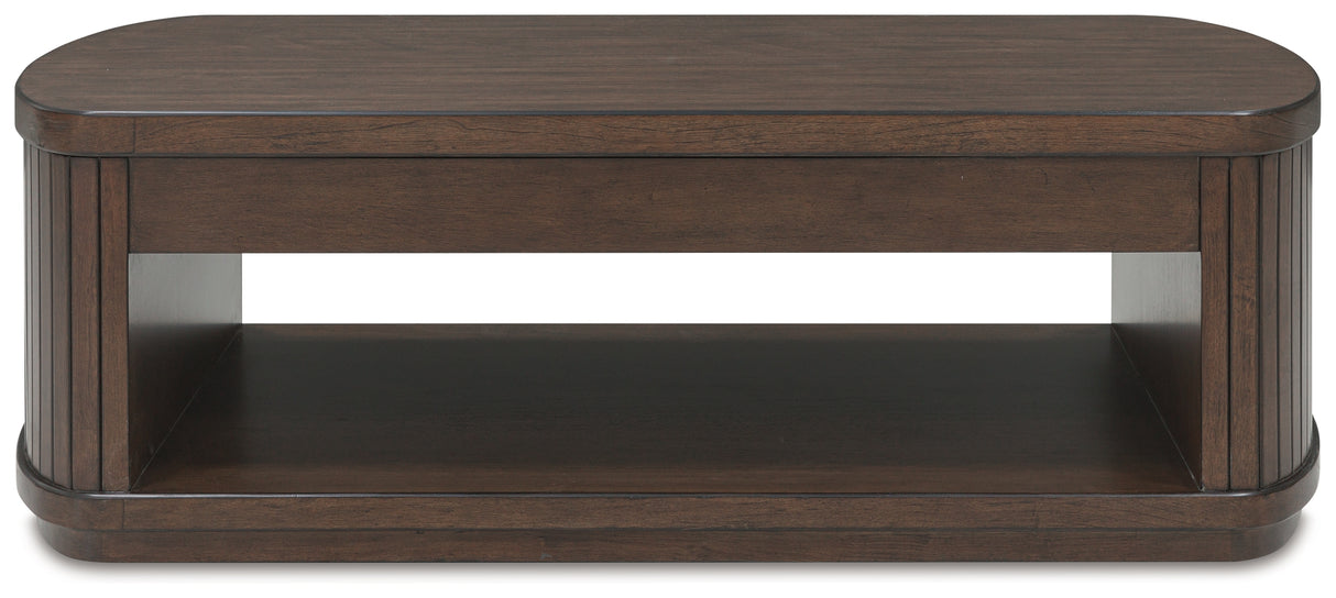 Korestone Dark Brown Lift-Top Coffee Table from Ashley - Luna Furniture