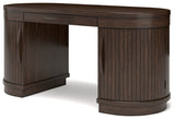 Korestone Home Office Desk with Chair in Warm Brown from Ashley - Luna Furniture