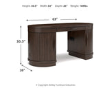 Korestone Home Office Desk with Chair in Warm Brown from Ashley - Luna Furniture