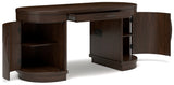 Korestone Home Office Desk with Chair in Warm Brown from Ashley - Luna Furniture