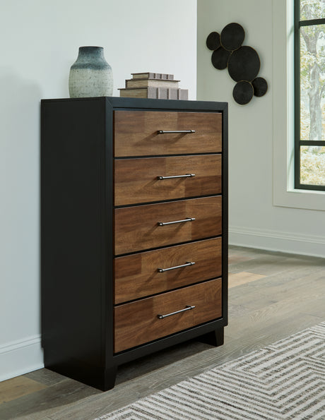 Kraeburn Brown/Black Chest of Drawers - B496-46