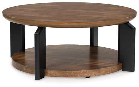 Kraeburn Brown/Black Coffee Table from Ashley - Luna Furniture