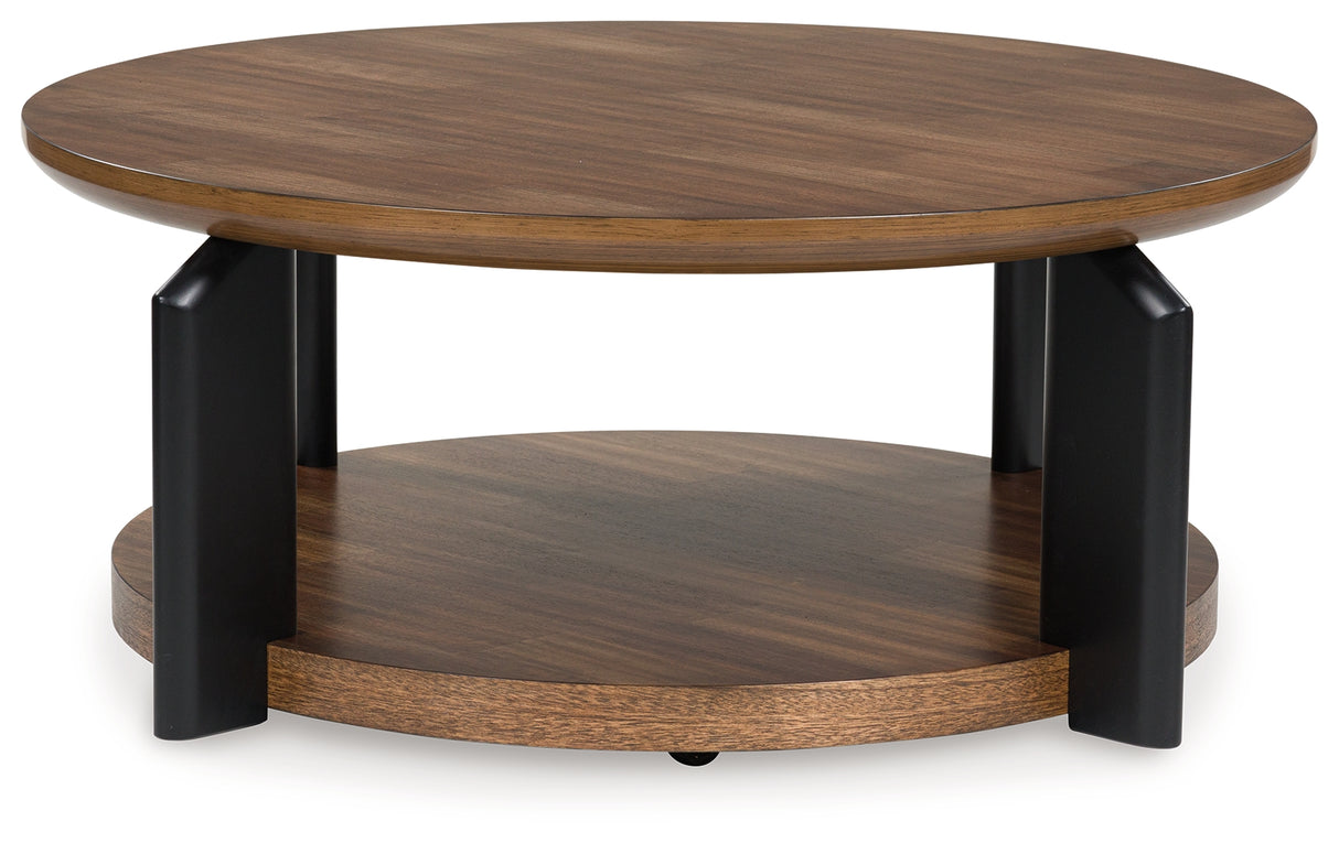 Kraeburn Brown/Black Coffee Table from Ashley - Luna Furniture