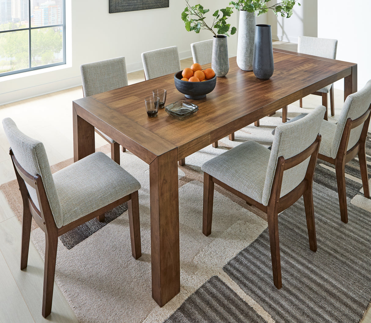 Kraeburn Dining Table and 8 Chairs in Brown from Ashley - Luna Furniture