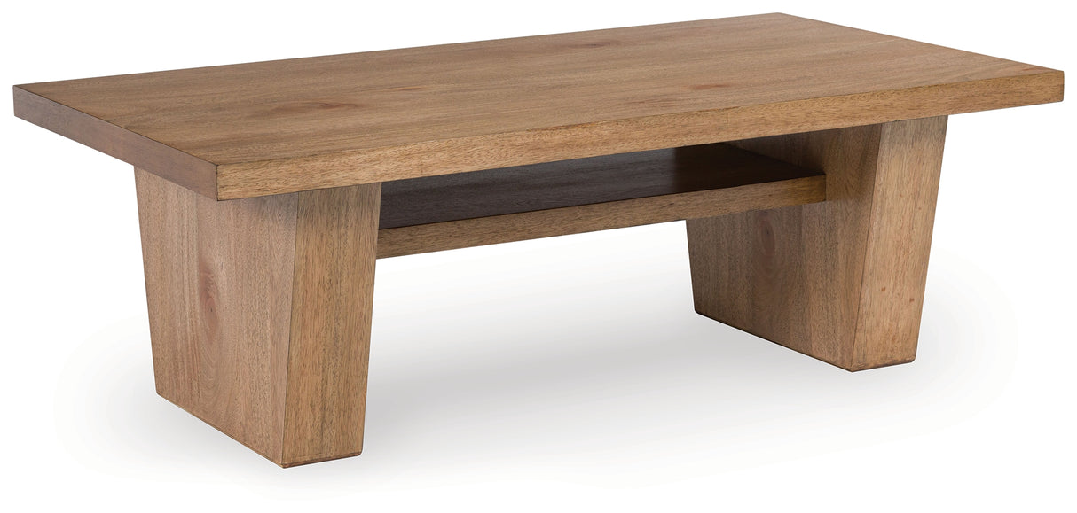 Kristiland Light Brown Coffee Table from Ashley - Luna Furniture