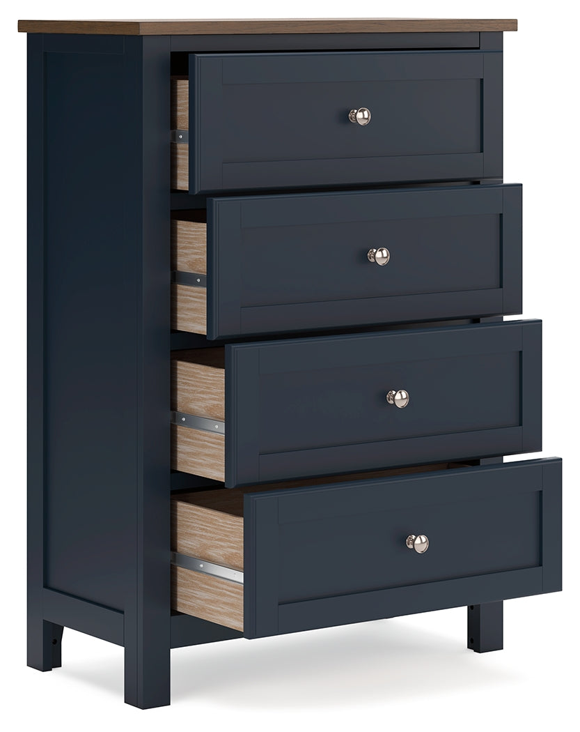 Landocken Brown/Blue Chest of Drawers - B414-45