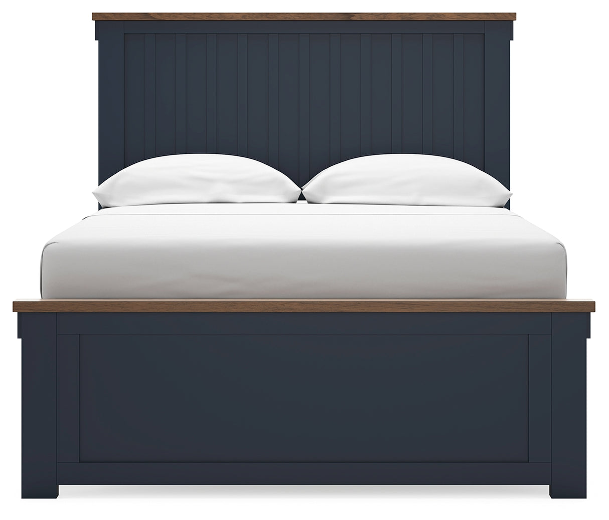 Landocken Full Panel Bed with 2 Nightstands in Brown/Blue - PKG020337