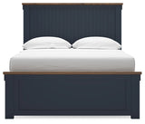 Landocken Full Panel Bed with 2 Nightstands in Brown/Blue - PKG020337