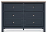 Landocken Full Panel Bed with Dresser in Brown/Blue - PKG020335