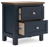 Landocken Full Panel Bed with Mirrored Dresser and Nightstand in Brown/Blue - PKG020332