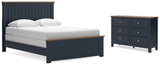 Landocken Queen Panel Bed with Dresser in Brown/Blue - PKG020344