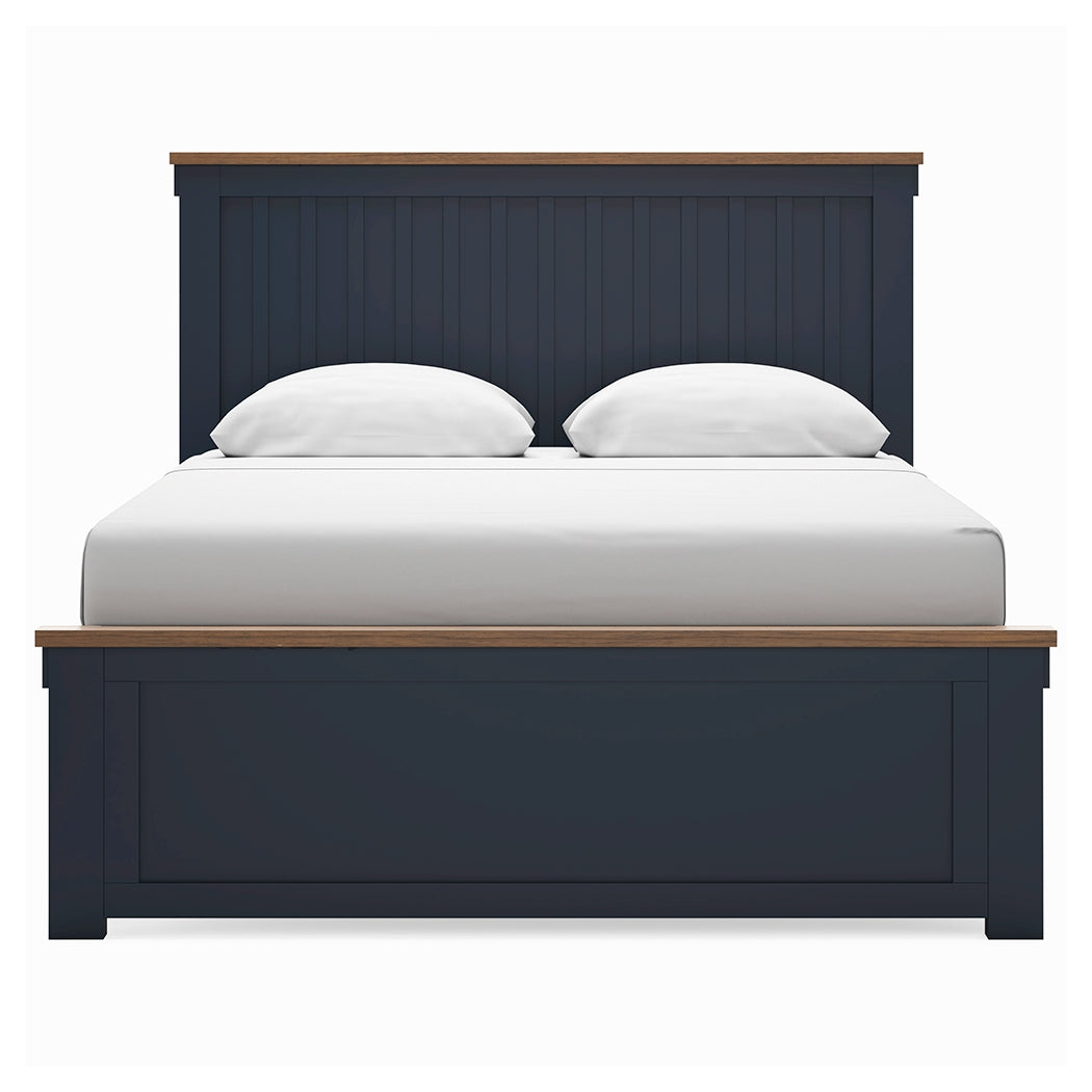 Landocken Queen Panel Bed with Dresser in Brown/Blue - PKG020344