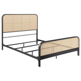 Lanewood Polyethylene PE Rattan Upholstered Metal Eastern King Bed Black from Coaster - Luna Furniture