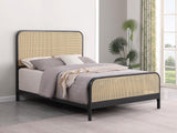 Lanewood Polyethylene PE Rattan Upholstered Metal Eastern King Bed Black from Coaster - Luna Furniture