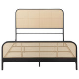 Lanewood Polyethylene PE Rattan Upholstered Metal Eastern King Bed Black from Coaster - Luna Furniture