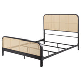 Lanewood Polyethylene PE Rattan Upholstered Metal Eastern King Bed Black from Coaster - Luna Furniture