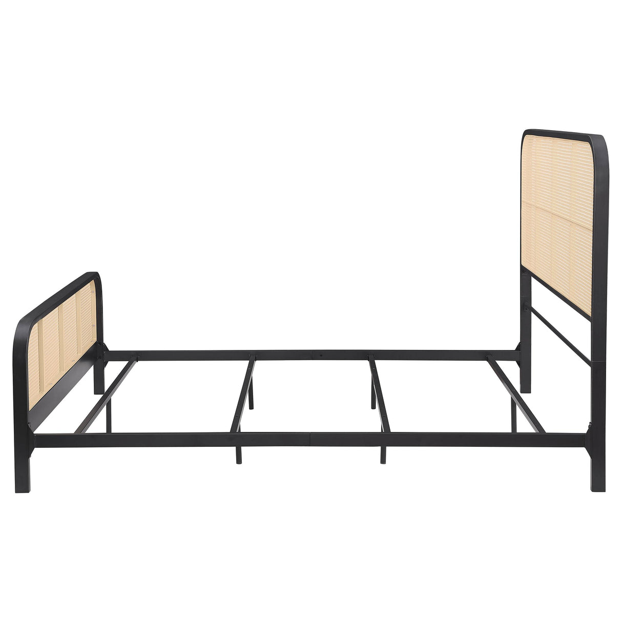 Lanewood Polyethylene PE Rattan Upholstered Metal Eastern King Bed Black from Coaster - Luna Furniture