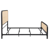 Lanewood Polyethylene PE Rattan Upholstered Metal Eastern King Bed Black from Coaster - Luna Furniture