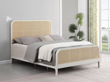 Lanewood Polyethylene PE Rattan Upholstered Metal Eastern King Bed White from Coaster - Luna Furniture