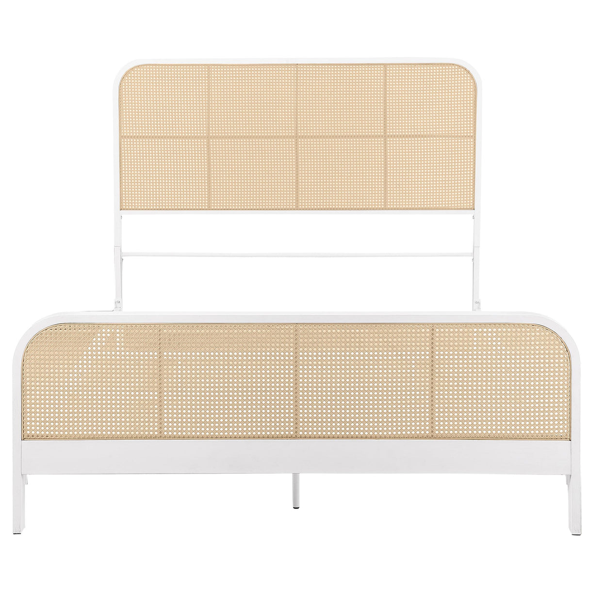 Lanewood Polyethylene PE Rattan Upholstered Metal Eastern King Bed White from Coaster - Luna Furniture